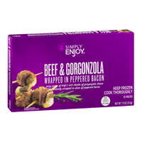 Simply Enjoy Beef & Gorgonzola Wrapped In Peppered Bacon - 12 CT
