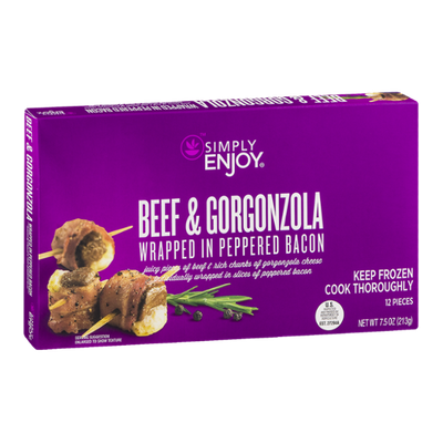 Simply Enjoy Beef & Gorgonzola Wrapped In Peppered Bacon - 12 CT