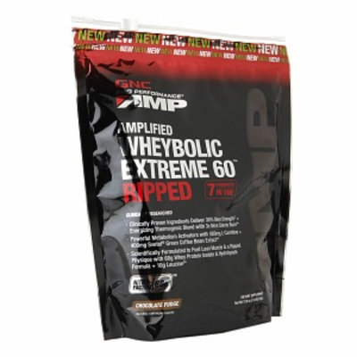 GNC Pro Performance AMP Amplified Wheybolic Extreme 60 RIPPED, Chocolate Fudge, 1.12 lbs