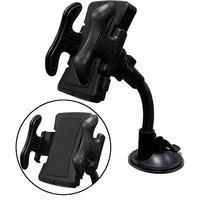 QVS Universal Windshield Mount Holder with 3-in-1 USB Sync/Charger Cable Kit