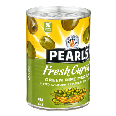 Musco Family Olive Co. Pearls Fresh Cured Green Ripe Medium Pitted California Natural Style Olives