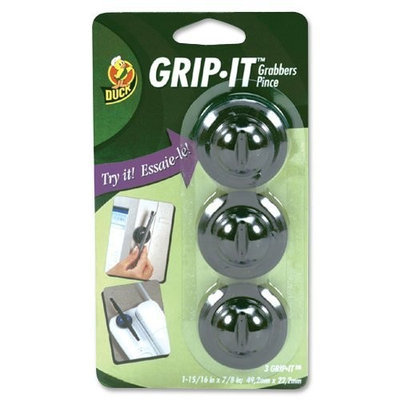 Duck Brand Grip-It Grabbers, Permanent Adhesive Holders, 3 Grabbers per Pack, Black (631819)