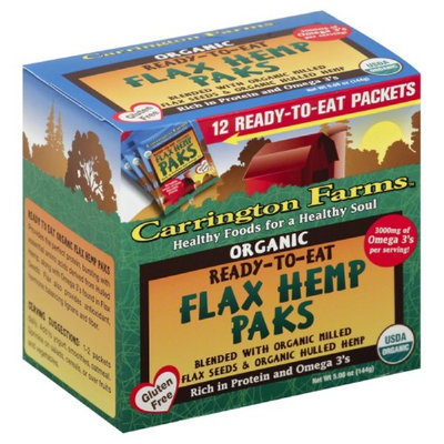 Carrington Farms FLAX HEMP PAKS, OG2, RTE, (Pack of 6)