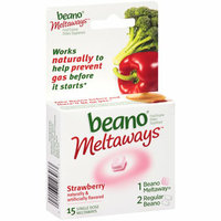 Beano Meltaways Strawberry Food Enzyme Dietary Supplement Single Dose Meltaways