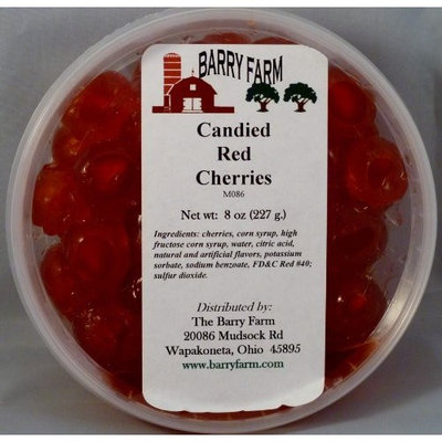 Barry Farm Candied Red Cherries, Whole, 8 oz.