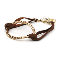 a.v. max Hammered Link And Suede Bracelet