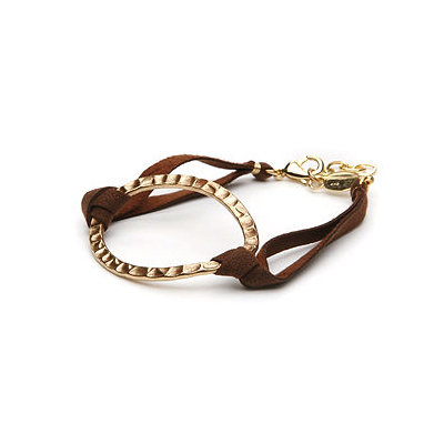 a.v. max Hammered Link And Suede Bracelet
