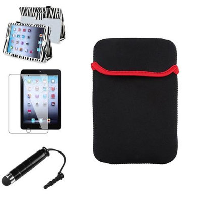 Insten iPad Mini 3/2/1 Case, by INSTEN Black Zebra Leather Case Stand Cover+Pouch for iPad Mini 3 2 1