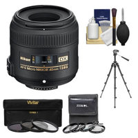 Nikon 40mm f/2.8 G DX AF-S Micro-Nikkor Lens + 7 UV/CPL/ND8 & Close-Up Filters + Macro Tripod + Cleaning Kit for D3100, D3200, D3300, D5100, D5200, D5300, D7000, D7100 DSLR Cameras