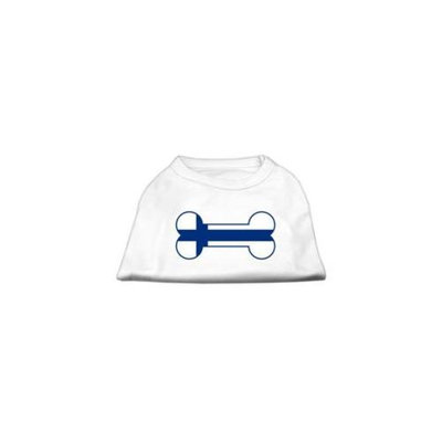 Mirage Pet Products 51-14 MDWT Bone Shaped Finland Flag Screen Print Shirts White M - 12