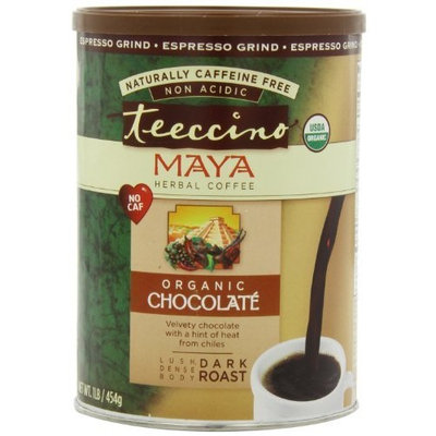 Teeccino Caffeine Free Herbal Coffee, Espresso Grind, Maya Chocolate, 16-Ounce