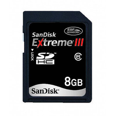 SanDisk Extreme 8GB SDHC Memory Card - Black (SDSDRX3-8192-A21)