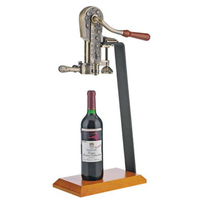 The Wine Enthusiast Legacy Corkscrew with Stand - Bronze/Walnut