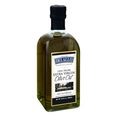 Delallo Imported Rich & Fruity 100% Italian Extra Virgin Olive Oil