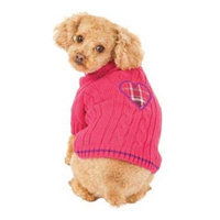 Fashion Pet Pink Heart to Heart Dog Sweater Extra Small