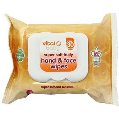Vital Baby Super Soft Fruity Hand and Face Wipes, 30 Pack