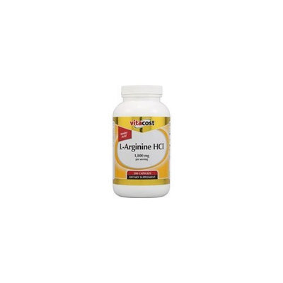 Vitacost Brand Vitacost L-Arginine HCl -- 1.8 grams per serving - 200 Capsules