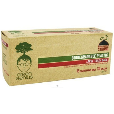 Green Genius Biodegradable Trash Bags, Drawstring