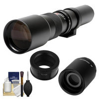 Rokinon 500mm f/8 Telephoto Lens (T Mount) with 2x Teleconverter (=1000mm) + Cleaning Kit for Samsung NX20, NX200, NX210 & NX1000 Digital Cameras