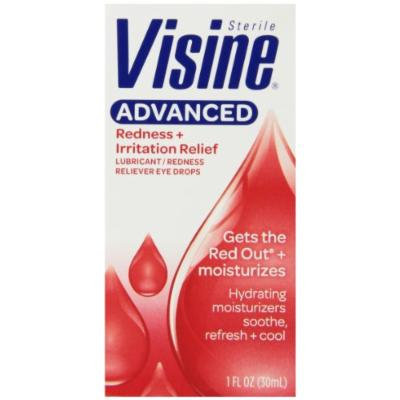 Visine Advanced Redness & Irritation Relief Lubricant, Redness Reliever Eye Drops, 1 Fluid Ounce Bottle