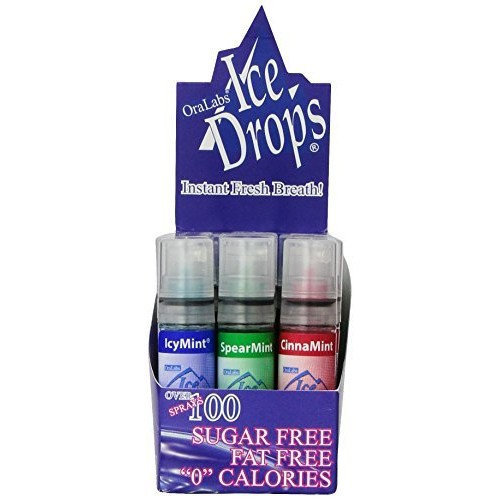 Ice Drops Ice Drop Breath Spray Variety Box of 4 Flavors, 24Count