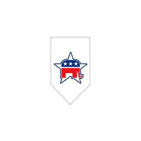 Ahi Republican Screen Print Bandana White Small