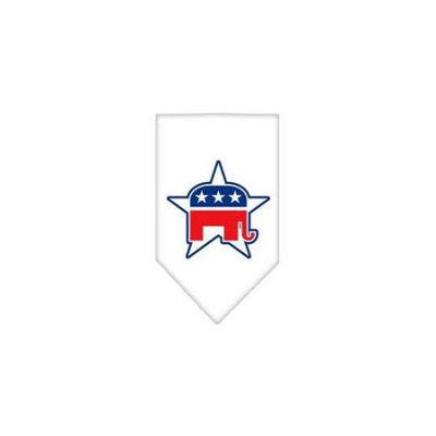 Ahi Republican Screen Print Bandana White Small