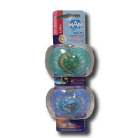 MAM LATEX 6 MONTHS NIGHT 2 ORTHODONTIC PACIFIERS