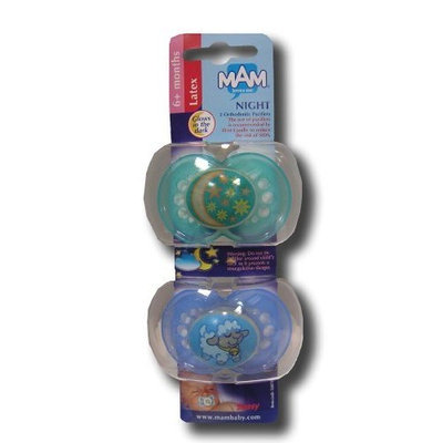 MAM LATEX 6 MONTHS NIGHT 2 ORTHODONTIC PACIFIERS