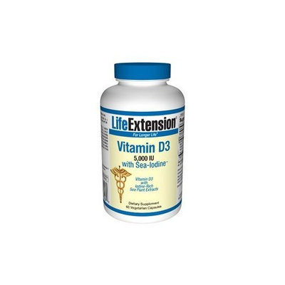 Life Extension Vitamin D3 with Sea-Iodine | 5,000 IU, 60 vegetarian capsules ( Multi-Pack)