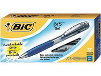 BIC BU3 Retractable Gel Roller Ball Pen, 0.7mm, Blue