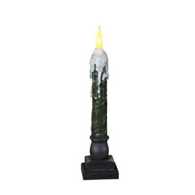 Delighted Home MC-W9FG Hand-Waxed Battery-Operated 9 in. Frosted Green MC Taper