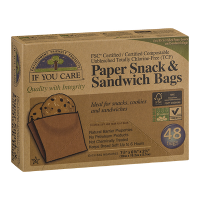 If You Care Paper Snack & Sandwich Bags - 48 CT