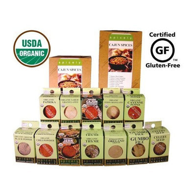 Spicely Organic Spices Gift Set Favorite Cajun 12-box Sampler .............. Low Rate Shipping