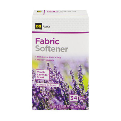 DG Home Fabric Softener Sheets - Vanilla/Lavender, 34 ct