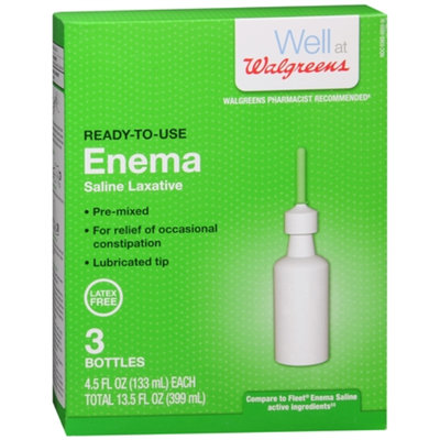 Walgreens Ready-to-Use Enema Saline Laxative 3 Pack, 13.5 oz