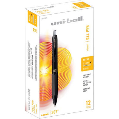 Sanford 1947087 307 Gel Pen, .5mm, Black Ink, Dozen