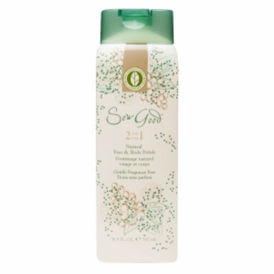 Sow Good 2 in 1 Natural Face & Body Polish, Fragrance Free, 16.9 fl oz.