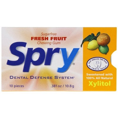 Xlear Spry Gum Blister Tray, Fruit Fresh, 10 Count (Pack of 20)