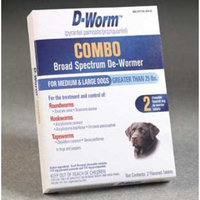 Farnam D-Worm 2 Count Combo Broad Spectrum De-Wormer for Dogs, Medium/Large