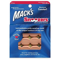 Macks Snoozers Silicone Putty Earplugs, 6-Count