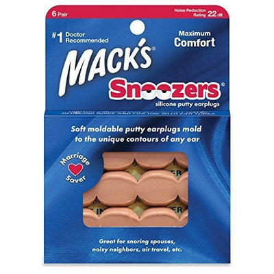 Macks Snoozers Silicone Putty Earplugs, 6-Count