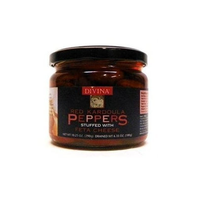 Divina Peppers Red Stuffed with Feta 6.36 oz. (Pack of 6)