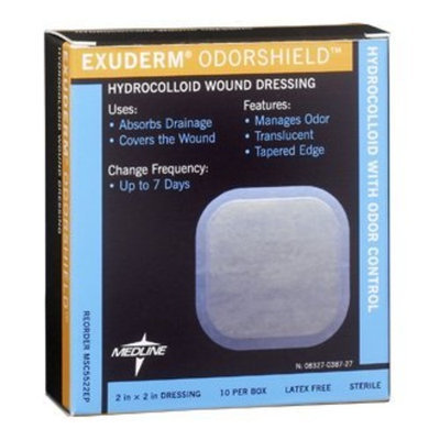 Medline Exuderm Odorshield Hydrocolloid 4x4 Dressing Pad Box of 10