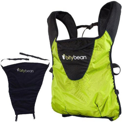 Bitybean - UltraCompact Baby Carrier with Sleep Hood - Lime Green