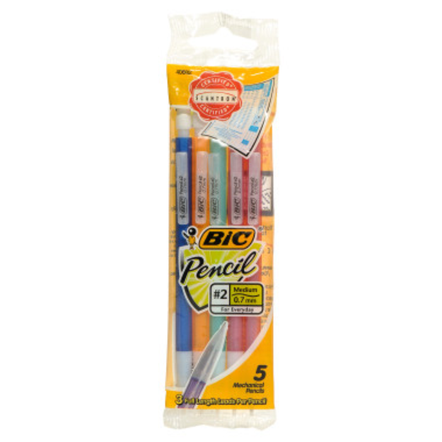 BIC .7mm Mechanical Pencils - Assorted Colors, 5 pack