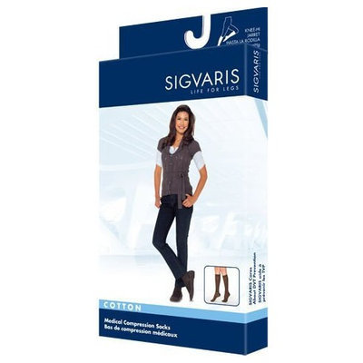 Sigvaris 230 Cotton Series 30-40 mmHg Women's Closed Toe Knee High Sock Size: Small Short, Color: Crispa 66