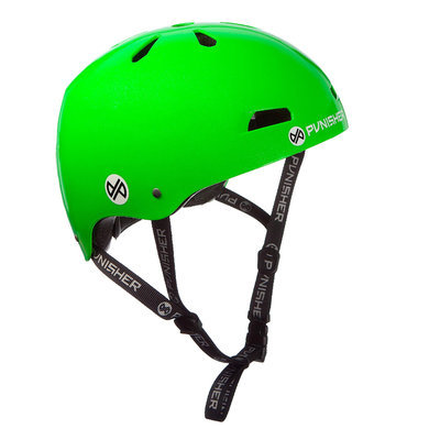 Punisher Skateboards 13-vent Bright Neon Green Youth BMX/ Skateboard Helmet