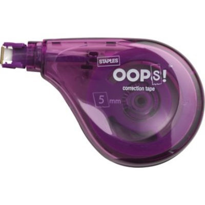 Staples® OOPS!™ Sidewinder Correction Tape, Assorted, 6/Pack