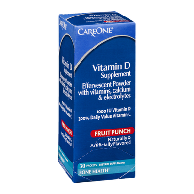 CareOne Vitamin D Supplement Packets Fruit Punch - 30 CT
